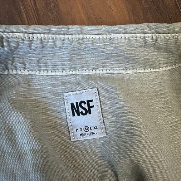 NWT NSF L/S Cargo Button-Up Shirt Boxy Oversized in Sage Green - Picture 6 of 9